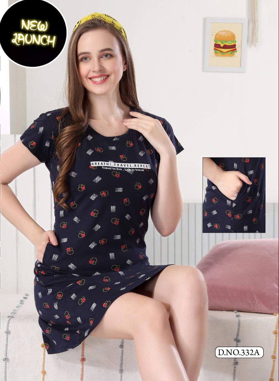 Ft Shinker 332 Long Top Fancy Wear Wholesale Night Dress Collection